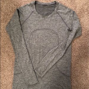 Grey long sleeve Lululemon Swiftly Tech